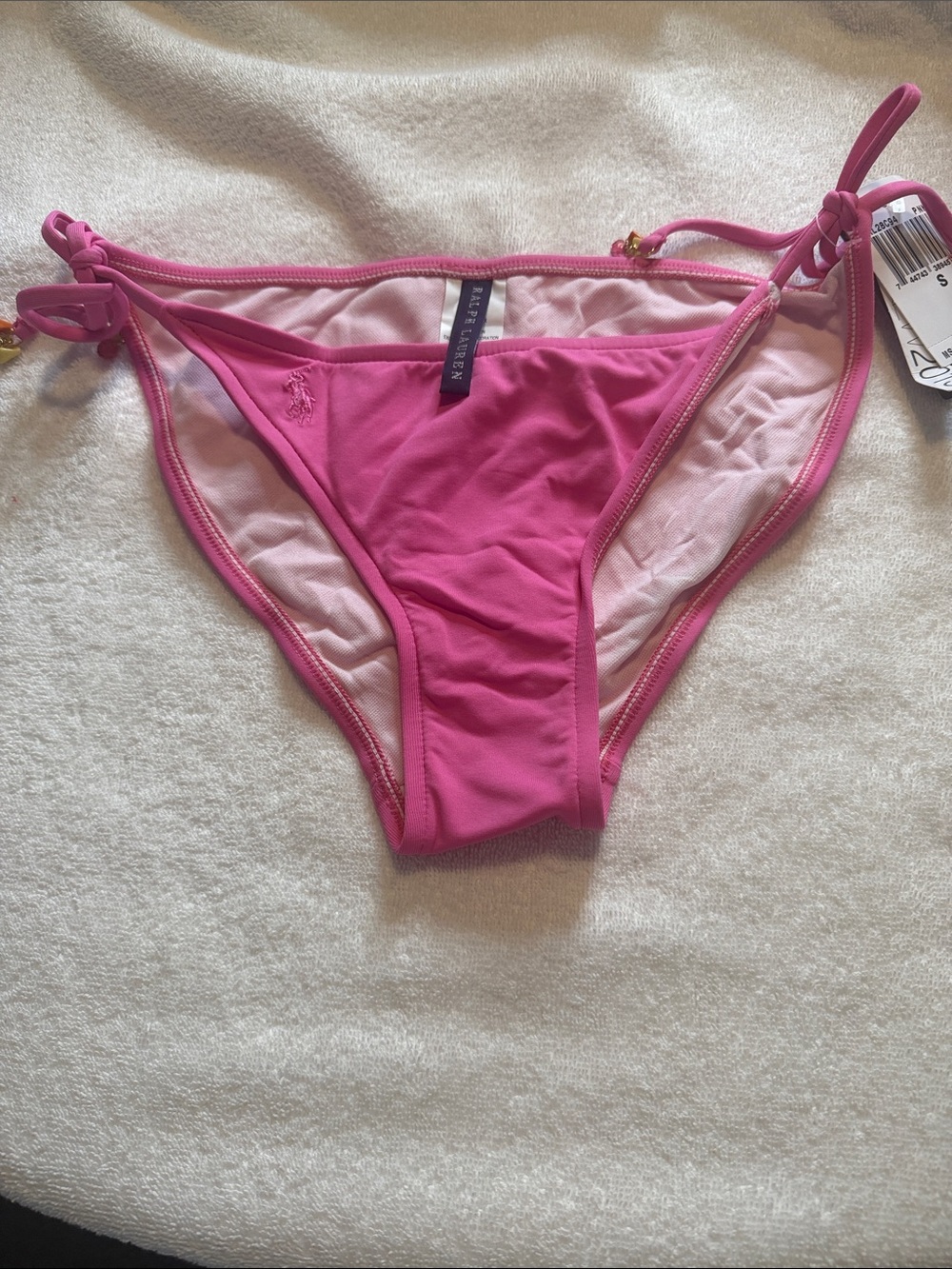 Ralph Lauren Hot Pink Tie-Side Bikini Bottoms